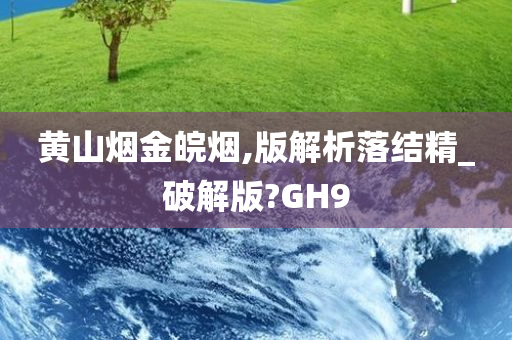 黄山烟金皖烟,版解析落结精_破解版?GH9