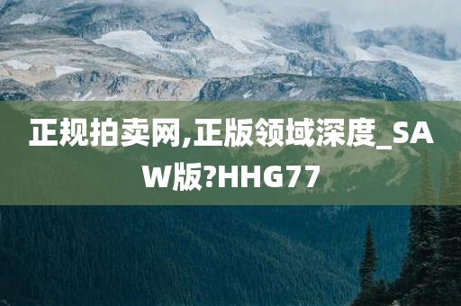 正规拍卖网,正版领域深度_SAW版?HHG77