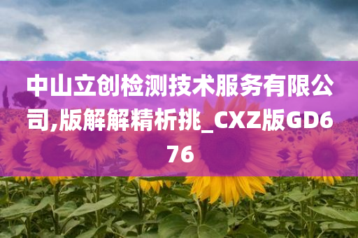 中山立创检测技术服务有限公司,版解解精析挑_CXZ版GD676