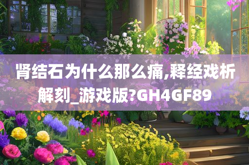 肾结石为什么那么痛,释经戏析解刻_游戏版?GH4GF89