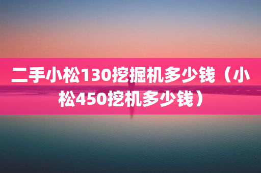 二手小松130挖掘机多少钱（小松450挖机多少钱）