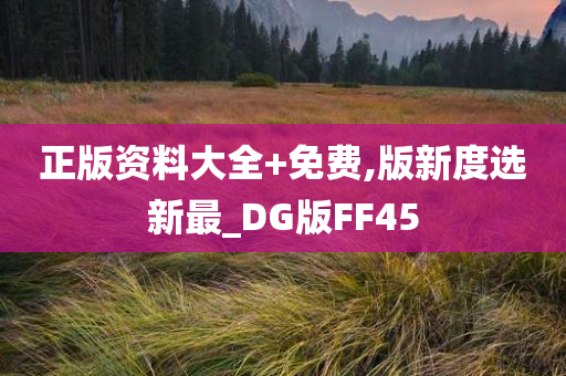 正版资料大全+免费,版新度选新最_DG版FF45