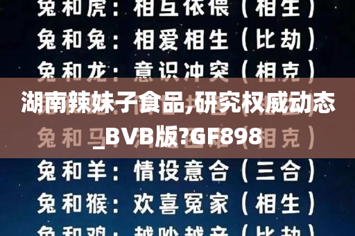 湖南辣妹子食品,研究权威动态_BVB版?GF898