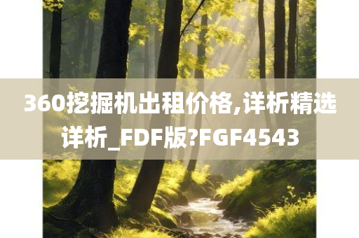 360挖掘机出租价格,详析精选详析_FDF版?FGF4543