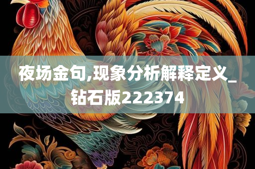 夜场金句,现象分析解释定义_钻石版222374