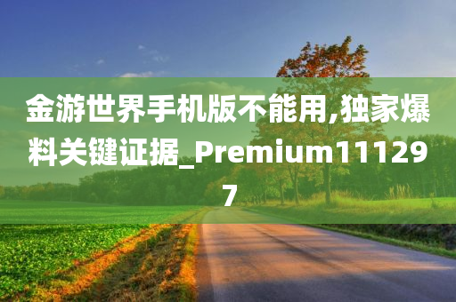 金游世界手机版不能用,独家爆料关键证据_Premium111297