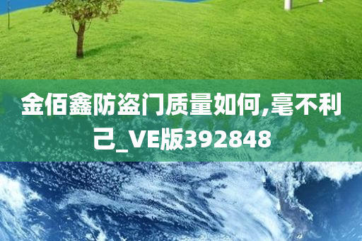 金佰鑫防盗门质量如何,毫不利己_VE版392848