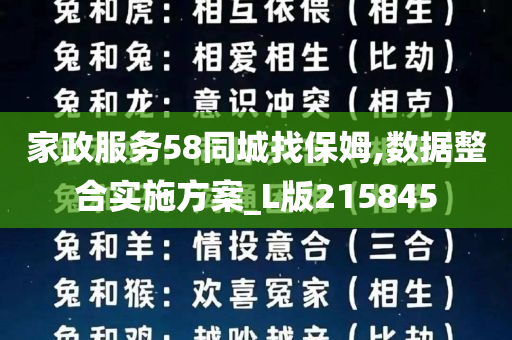 家政服务58同城找保姆,数据整合实施方案_L版215845