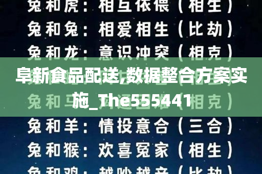 阜新食品配送,数据整合方案实施_The555441