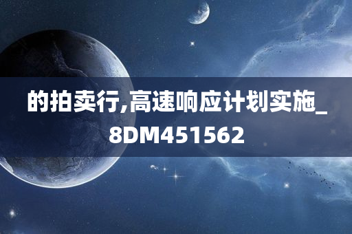 的拍卖行,高速响应计划实施_8DM451562