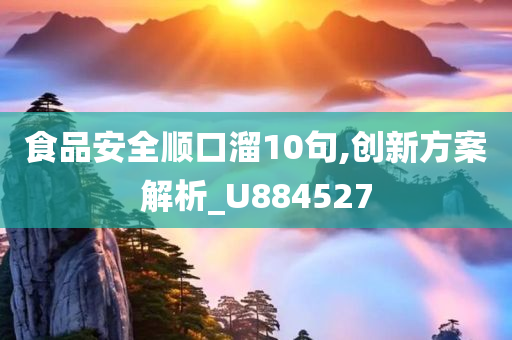 食品安全顺口溜10句,创新方案解析_U884527