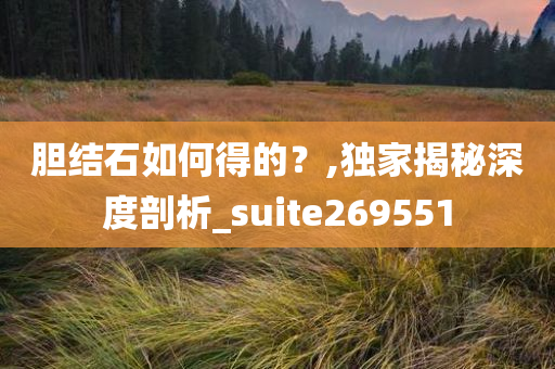 胆结石如何得的？,独家揭秘深度剖析_suite269551