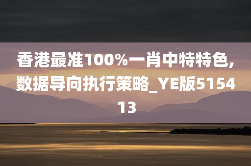 香港最准100%一肖中特特色,数据导向执行策略_YE版515413