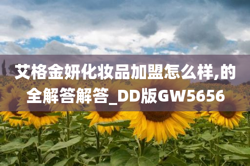 艾格金妍化妆品加盟怎么样,的全解答解答_DD版GW5656