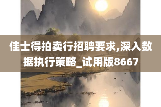 佳士得拍卖行招聘要求,深入数据执行策略_试用版8667