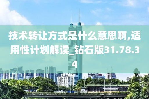 技术转让方式是什么意思啊,适用性计划解读_钻石版31.78.34