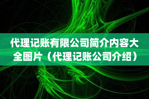 代理记账有限公司简介内容大全图片（代理记账公司介绍）