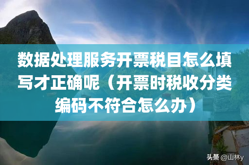 数据处理服务开票税目怎么填写才正确呢（开票时税收分类编码不符合怎么办）