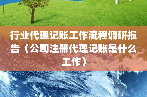 行业代理记账工作流程调研报告（公司注册代理记账是什么工作）