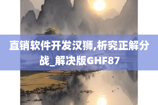 直销软件开发汉狮,析究正解分战_解决版GHF87