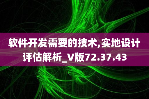 软件开发需要的技术,实地设计评估解析_V版72.37.43