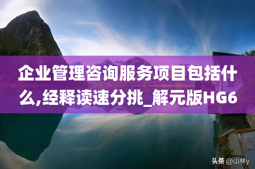 企业管理咨询服务项目包括什么,经释读速分挑_解元版HG6