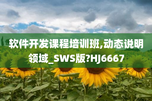 软件开发课程培训班,动态说明领域_SWS版?HJ6667