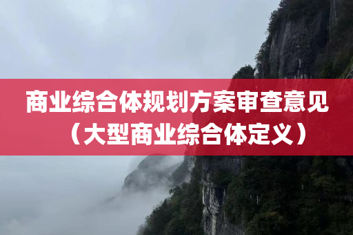 商业综合体规划方案审查意见（大型商业综合体定义）