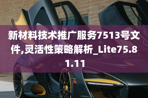 新材料技术推广服务7513号文件,灵活性策略解析_Lite75.81.11