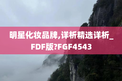 明星化妆品牌,详析精选详析_FDF版?FGF4543