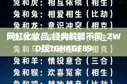 网红化妆品,经典解释不同_ZWD版?GH4GF89